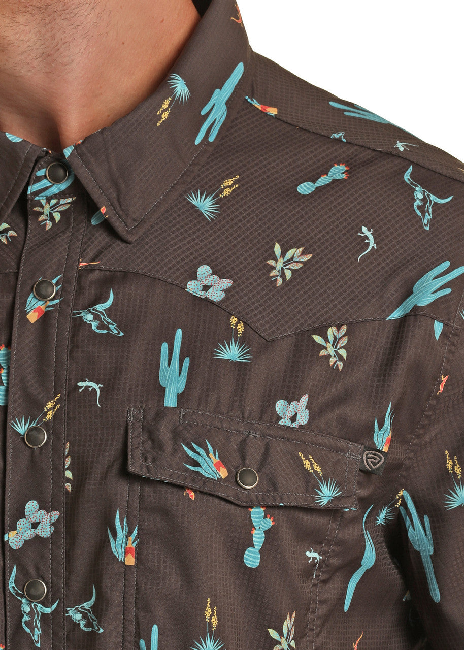 TEK Western Cactus Short Sleeve Snap Shirt