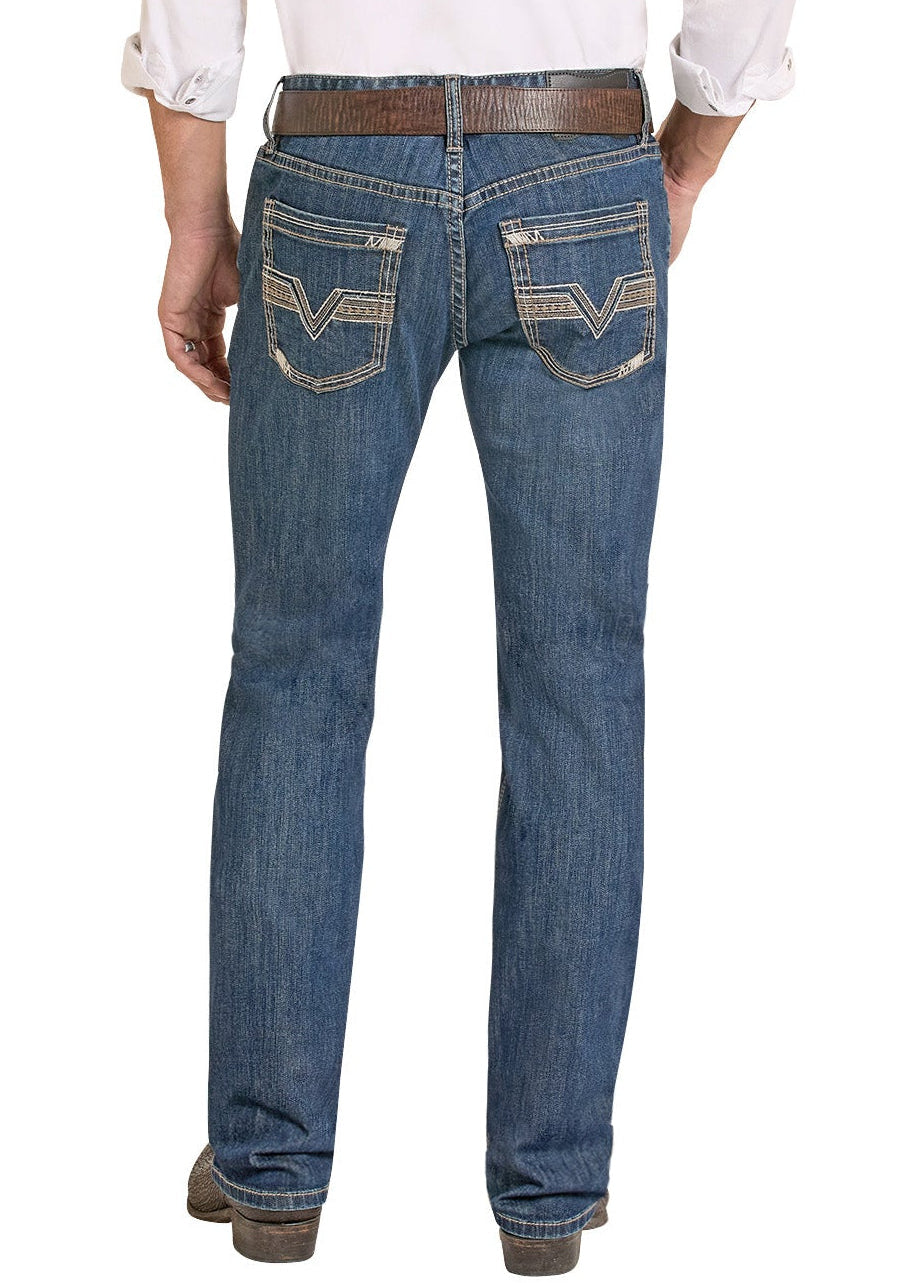 Man wearing a white shirt, blue jeans, and a beige cowboy hat on a white background