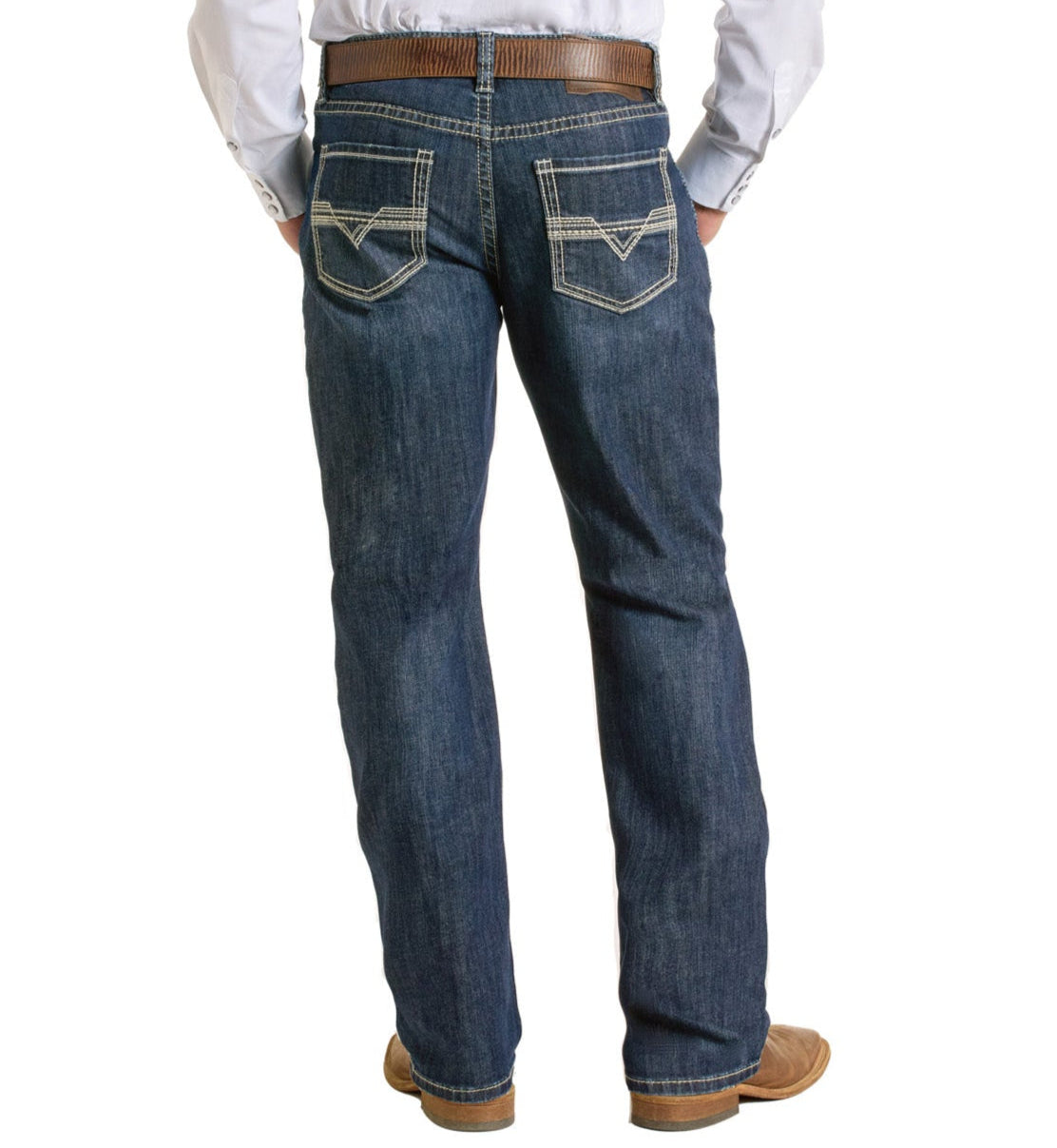 Men's Relaxed Fit Two Tone Stackable Bootcut Jeans | Rock