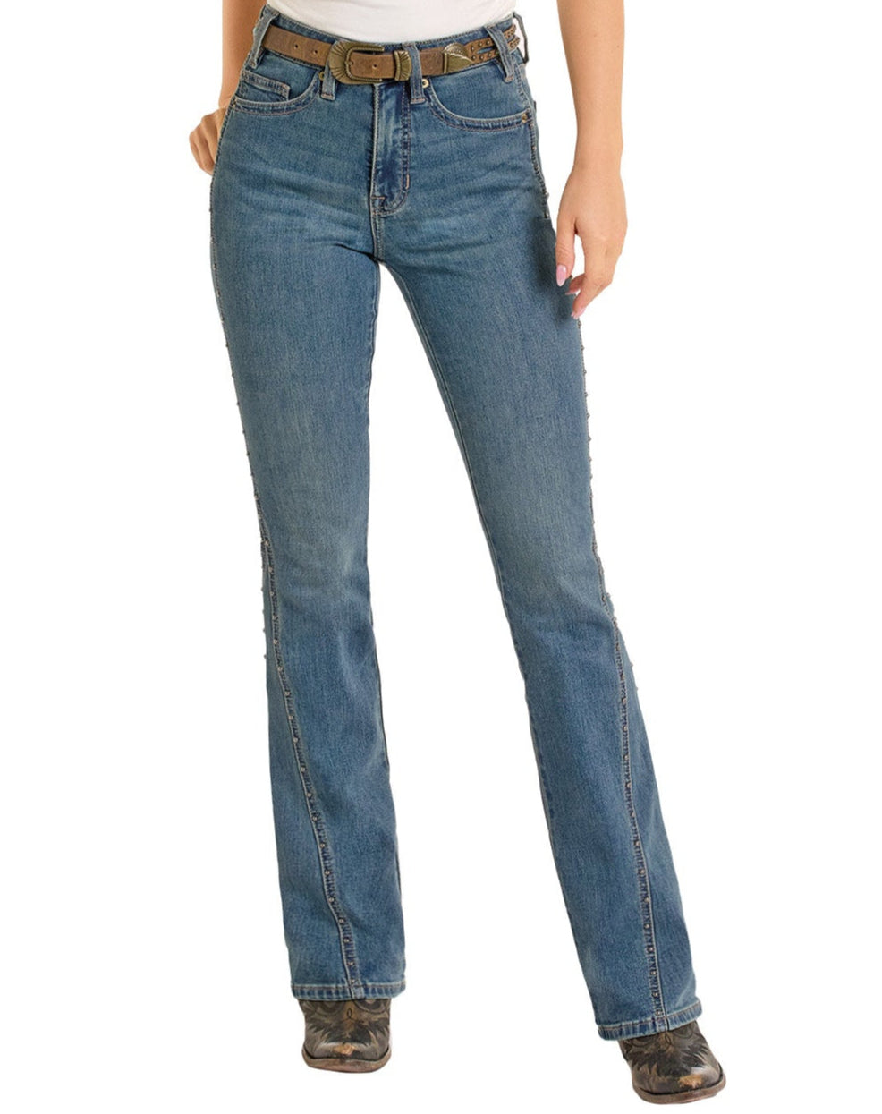 【COLOR iN ID】Studded western bootcut jeans Granada Gypsy High Rise Studded Side Seam Bootcut Jeans