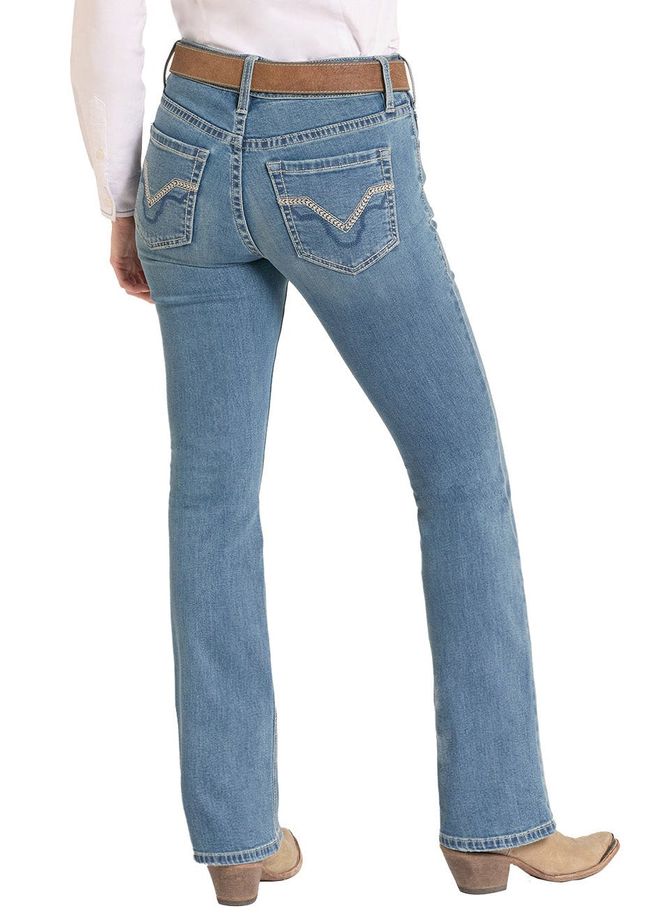 Women's Mid Rise Classic Pocket Bootcut Riding Jeans | Rock & Roll Denim
