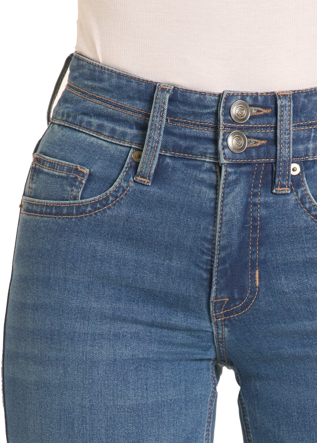 Blue jeans on a white background