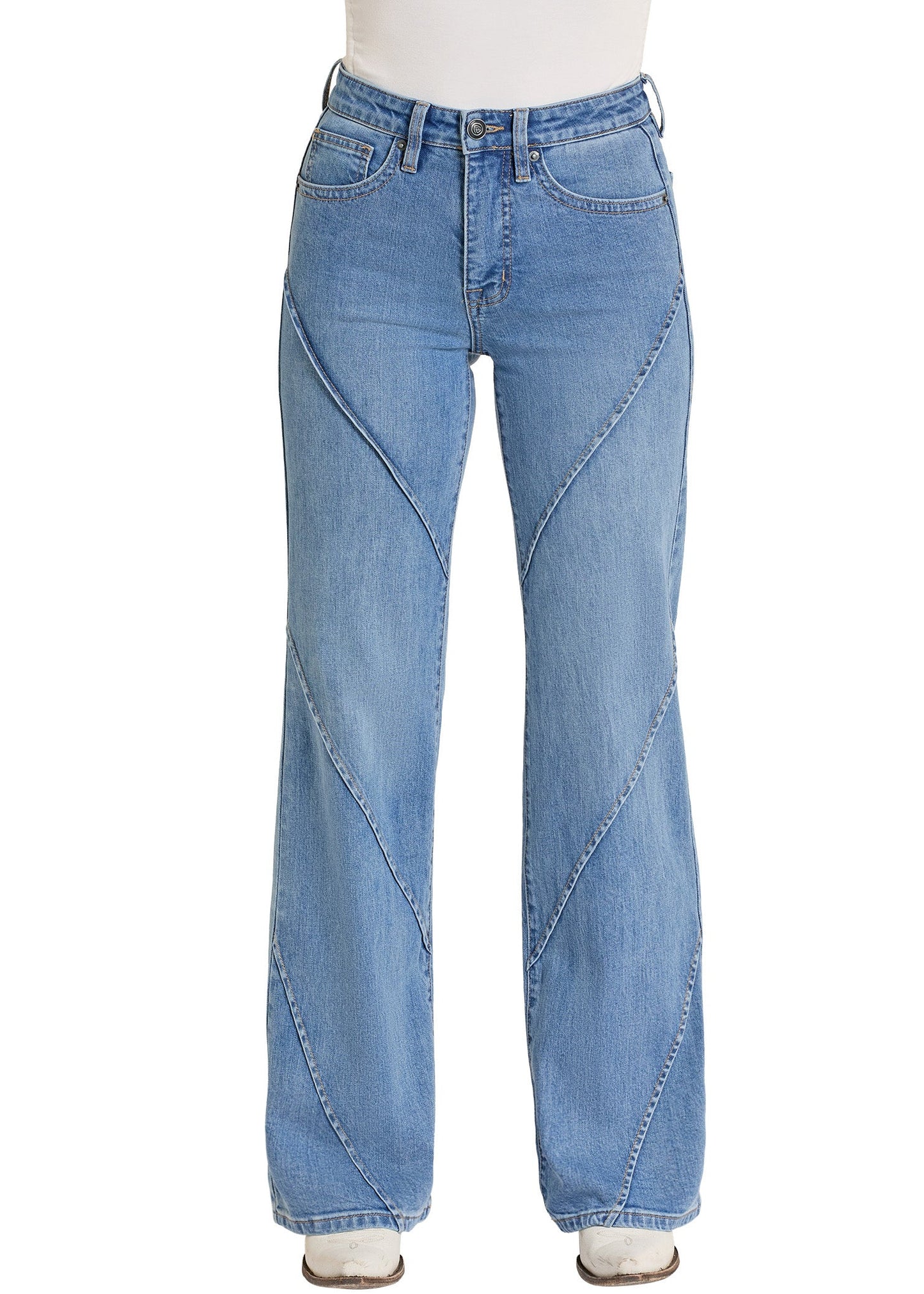 Light blue jeans on a white background