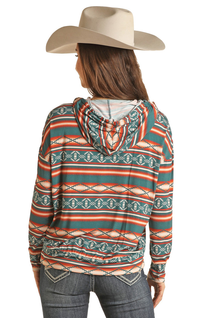 Striped Aztec Hoodie