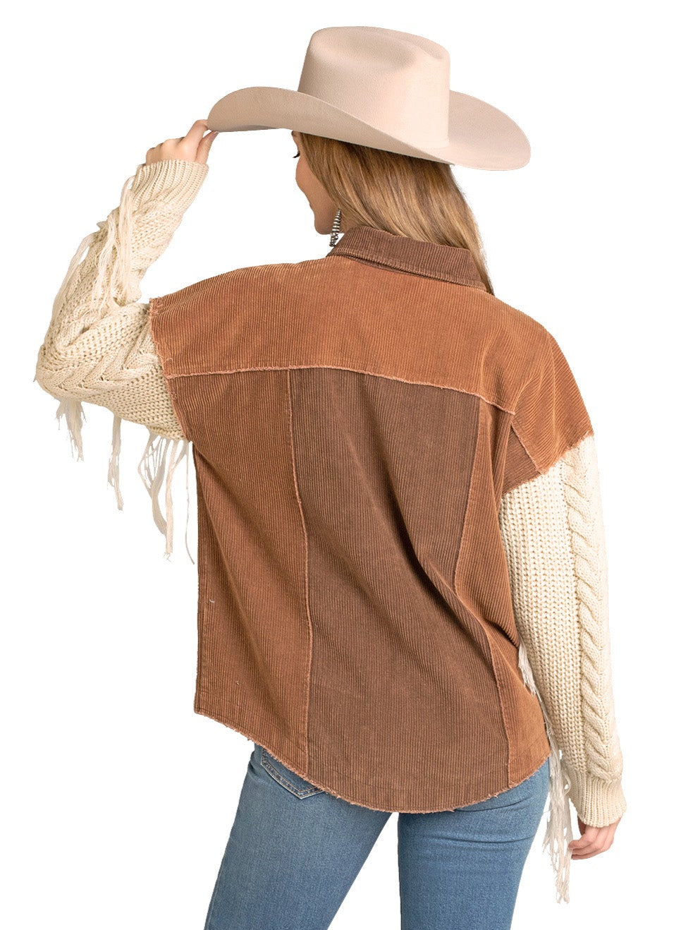 Women's Two Tone Corduroy Shacket | Rock & Roll Denim