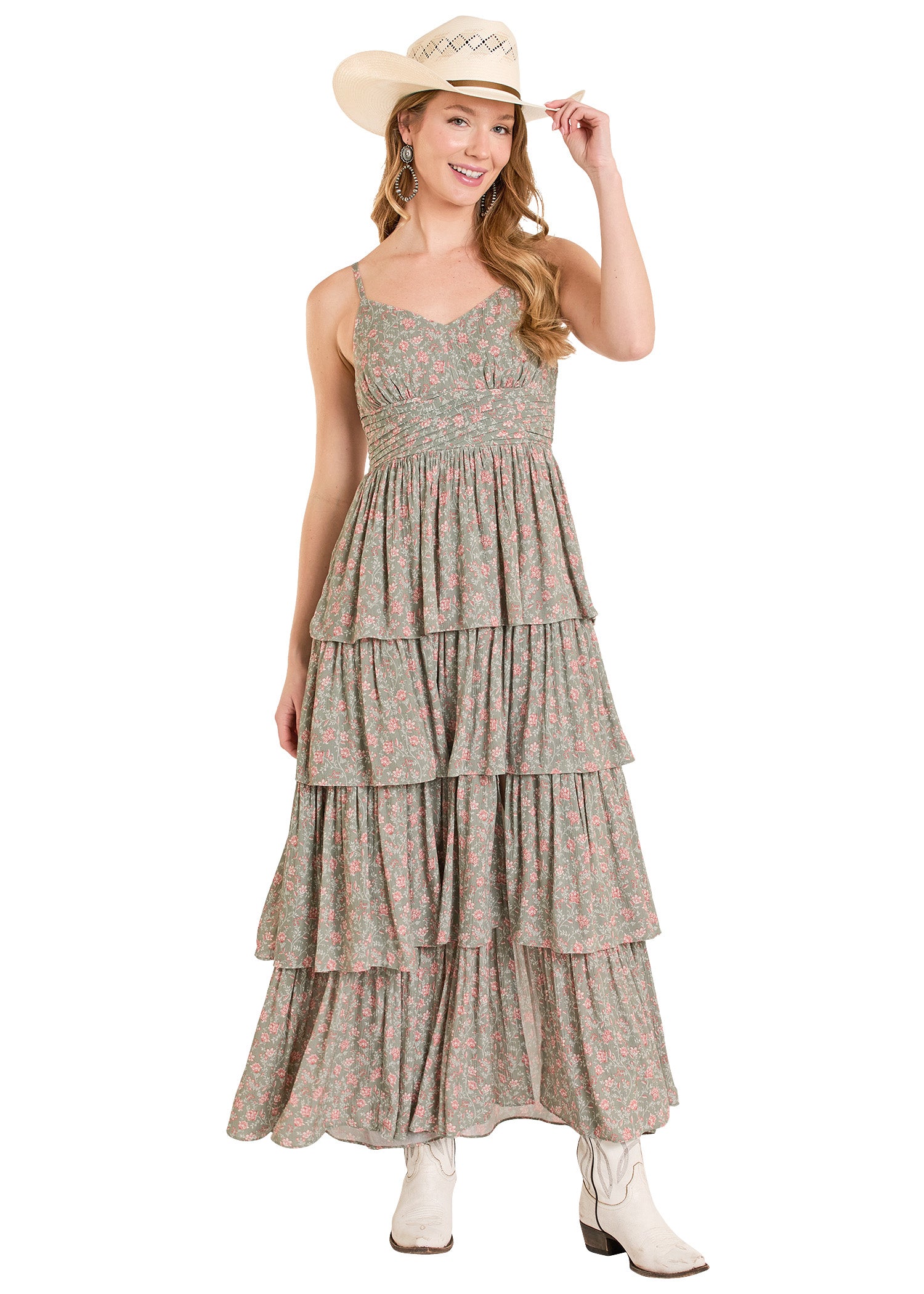 Women's Tiered Floral Maxi Dress Women's Tiered Floral Maxi Dress
