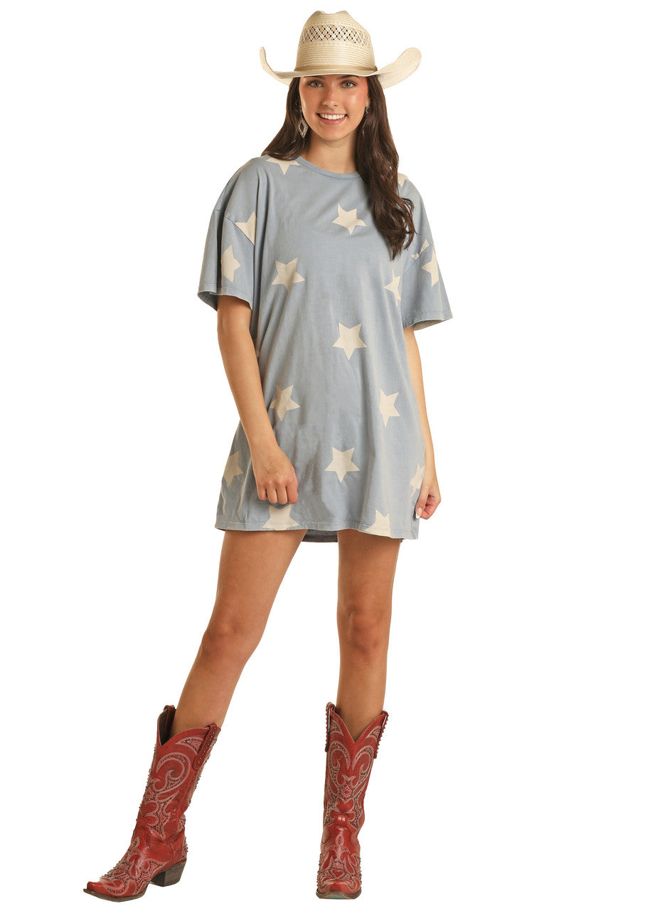 Star Print T-Shirt Dress