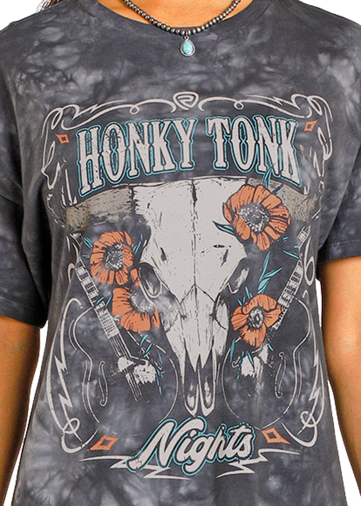 Women's Distressed Honky Tonk Graphic T-Shirt Dress | Rock & Roll Denim Women's Distressed Honky Tonk Graphic T-Shirt Dress | Rock & Roll Denim