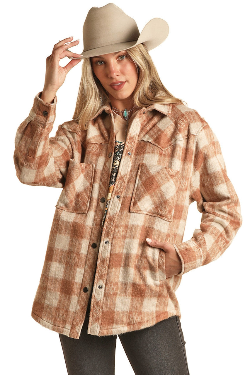 Plaid Snap Front Shacket