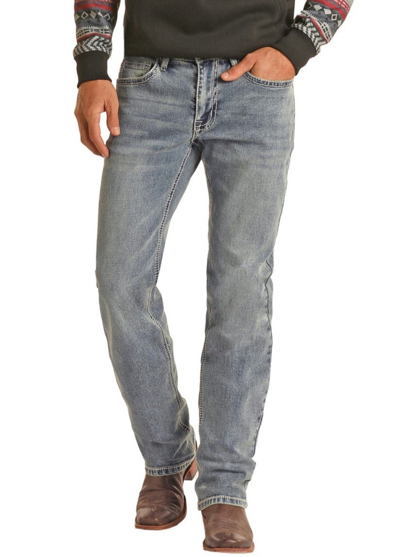 Hooey Raised Logo Slim Straight Leg Jeans