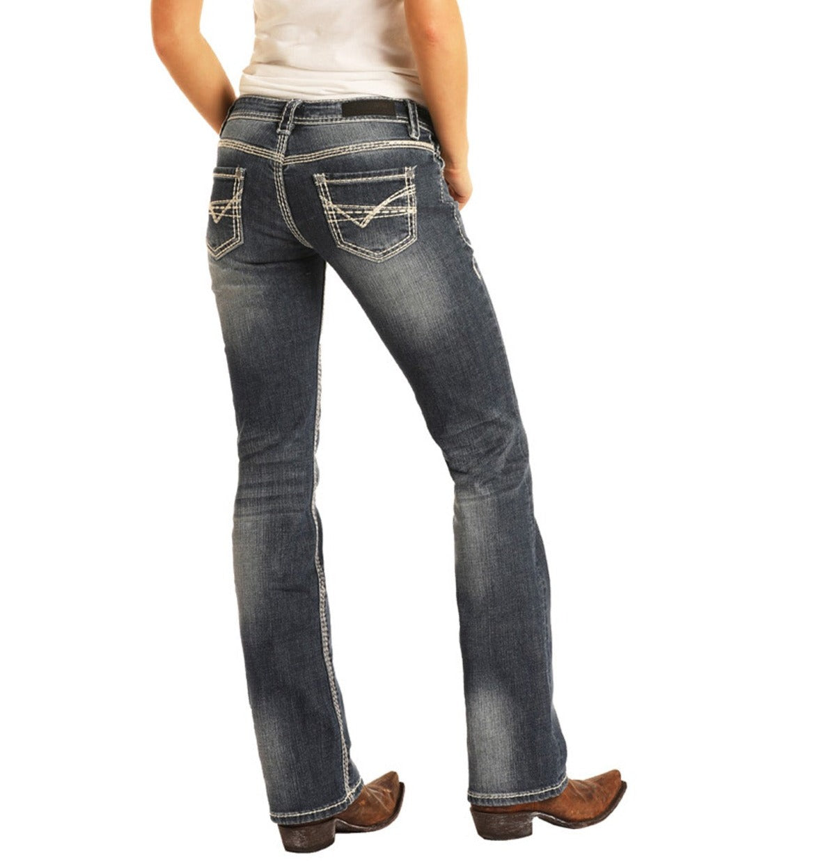 Mid Rise Bootcut Riding Jeans