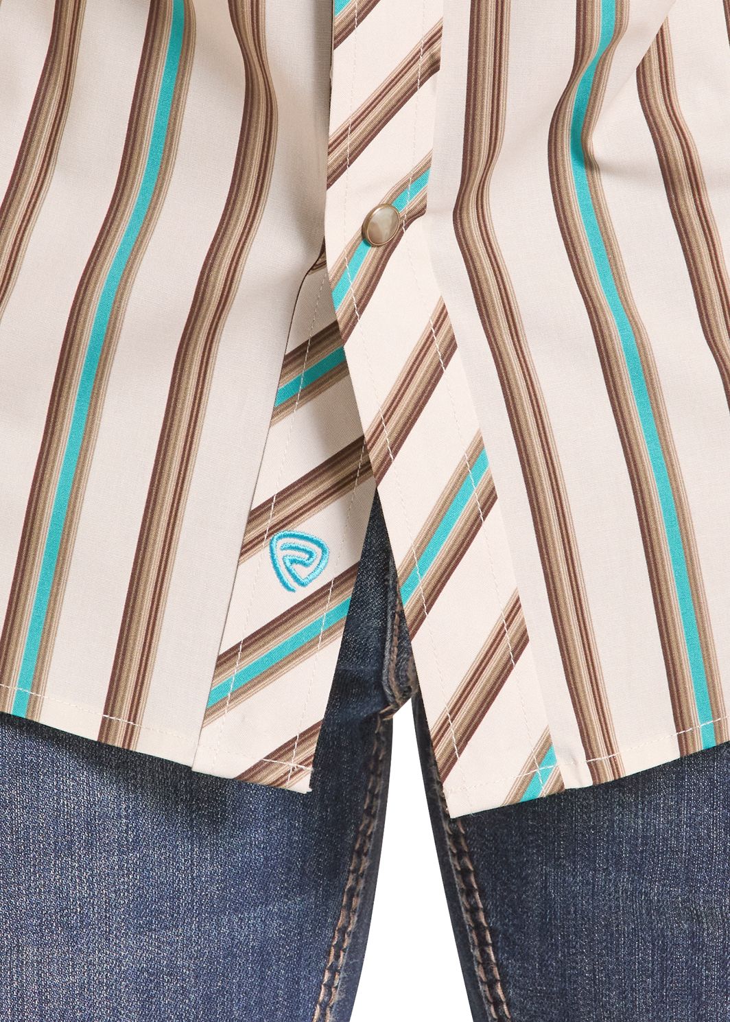 Detail image of Teal Striped Snap Shirt